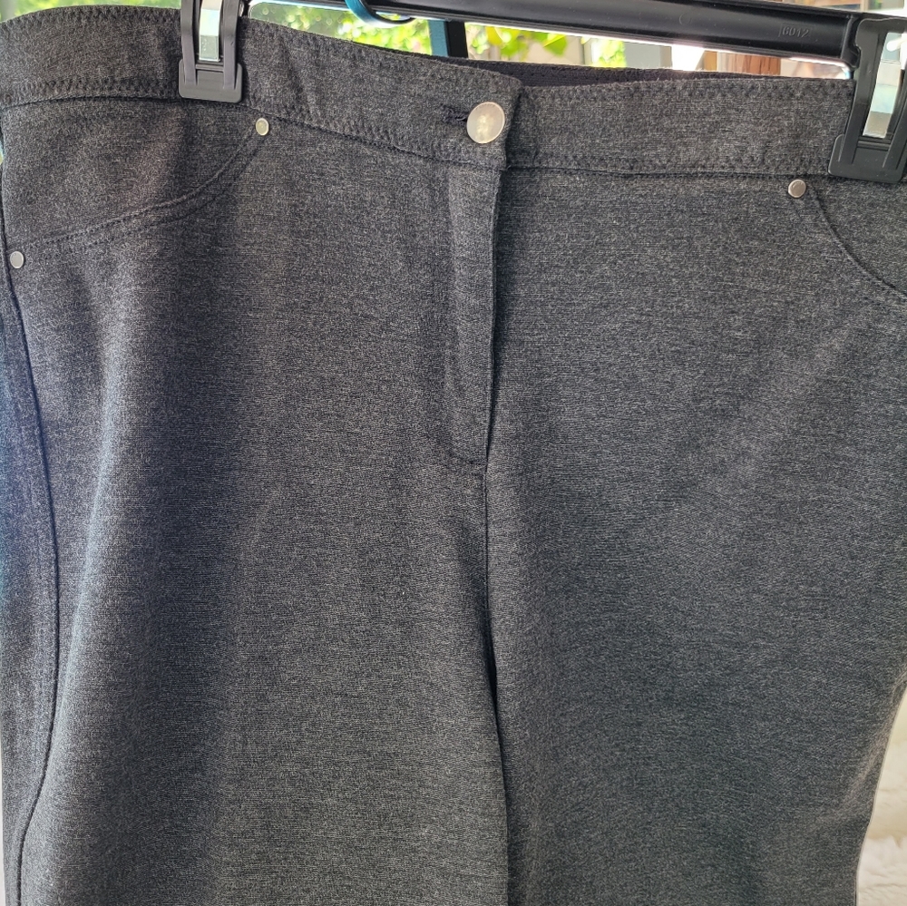 Chico's Charcoal Knit Jeans Sz 2R=12 - Picture 6 of 12
